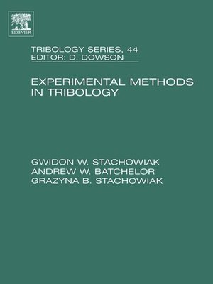 cover image of Experimental Methods in Tribology